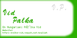 vid palka business card